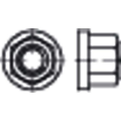 NOBRAND - Sechskantmuttern mit Bund 1,5 d hoch, DIN 6331 Stahl 10 blank M10 SW16