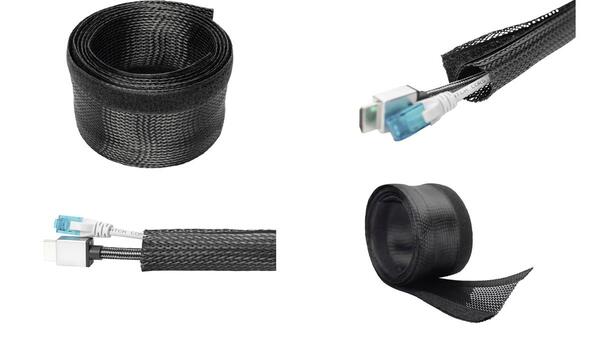 Digitus Kabel-Bündelschlauch Polyester Schwarz flexibel (L x B x H) 2000 x 85 x 3mm DA-90507 1St.