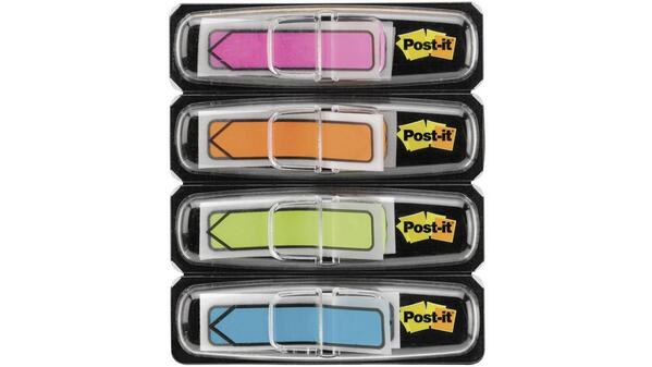 3M Haftmarker 7000144925 4 Block. Pink, Orange, Limonengrün, Aquablau
