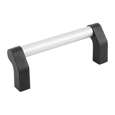KIPP - ROHRGRIFF ABGEWINKELT, A=128, L=140, D=M04 ALUMINIUM NATUR ELOXIERT, KOMP:POLYAMID