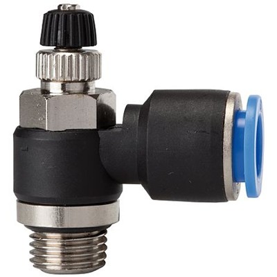 RIEGLER® - Drosselrückschlagventil »Blaue Serie«, Zuluftdrossel, M5 A Ø 6mm